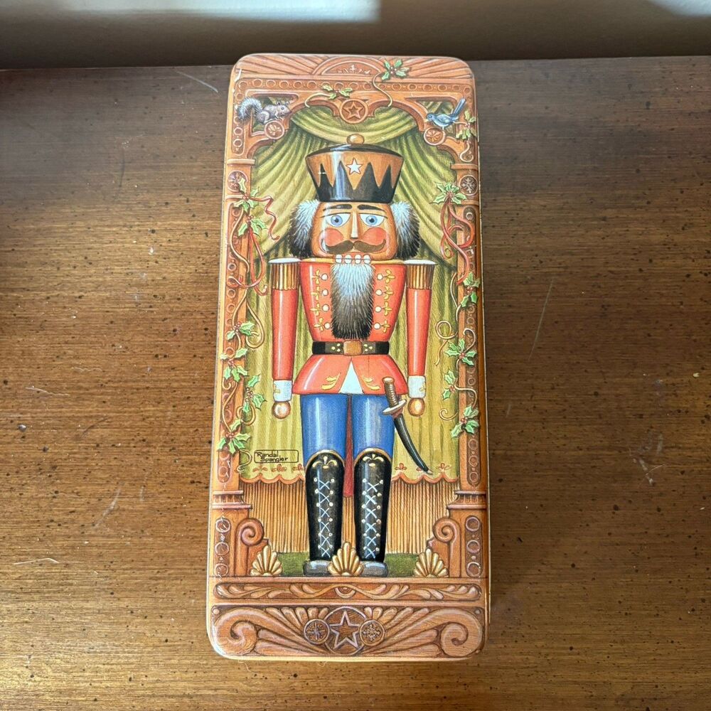 Nutcracker Fantasy Tin Can Randal Spangler 9.5 x 4 Christmas Collectible